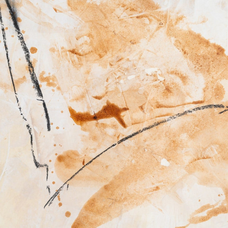 Lot de 2 Grandes Toiles murales peintes sous verre motif abstrait Cadre en bois de pin abouté 80x100 Ocréa 