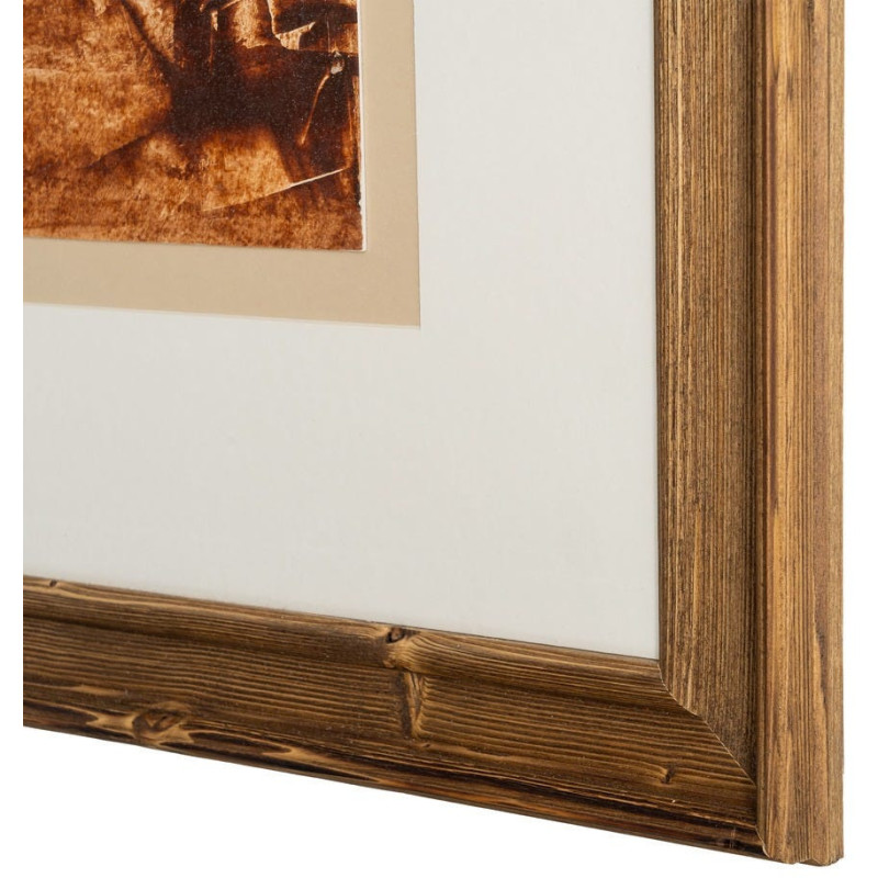 Lot de 2 Grandes Toiles murales peintes sous verre motif abstrait Cadre en bois de pin abouté 80x100 Ocréa 