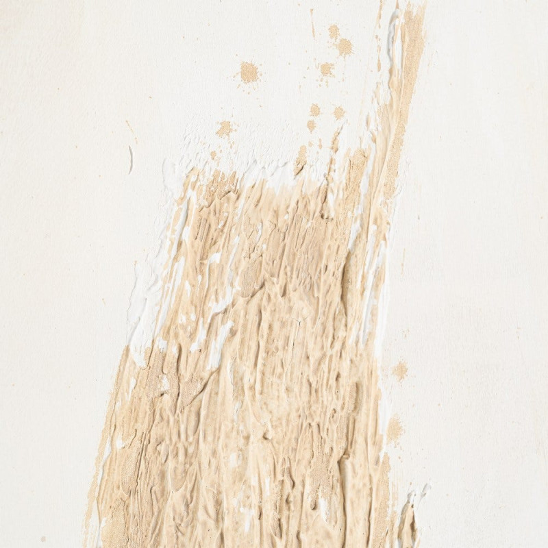 Grande Toile murale peinte design abstrait 80x150 Blanc Noir Beige Noctéa 