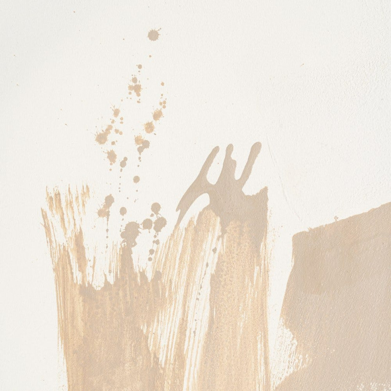 Lot de 2 Grandes Toiles murales peintes style abstrait 80x120 Beige Noir Brutéa 