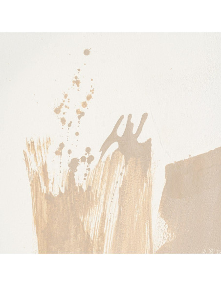 Lot de 2 Grandes Toiles murales peintes style abstrait 80x120 Beige Noir Brutéa 