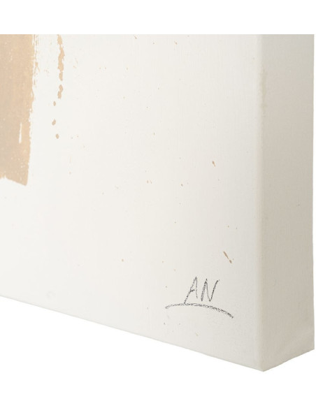 Lot de 2 Grandes Toiles murales peintes style abstrait 80x120 Beige Noir Brutéa 