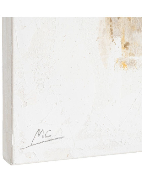 Lot de 2 Grandes Toiles murales peintes style abstrait 80x120 Noir Blanc crème Ocre Orvane 