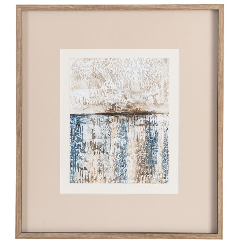 Lot de 4 Toiles murales peintes sous verre motif abstrait Cadre en bois d'ayous noir 44x50 Marélya 