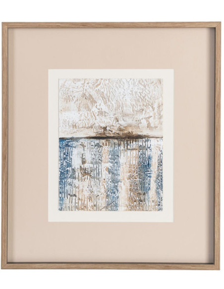 Lot de 4 Toiles murales peintes sous verre motif abstrait Cadre en bois d'ayous noir 44x50 Marélya 