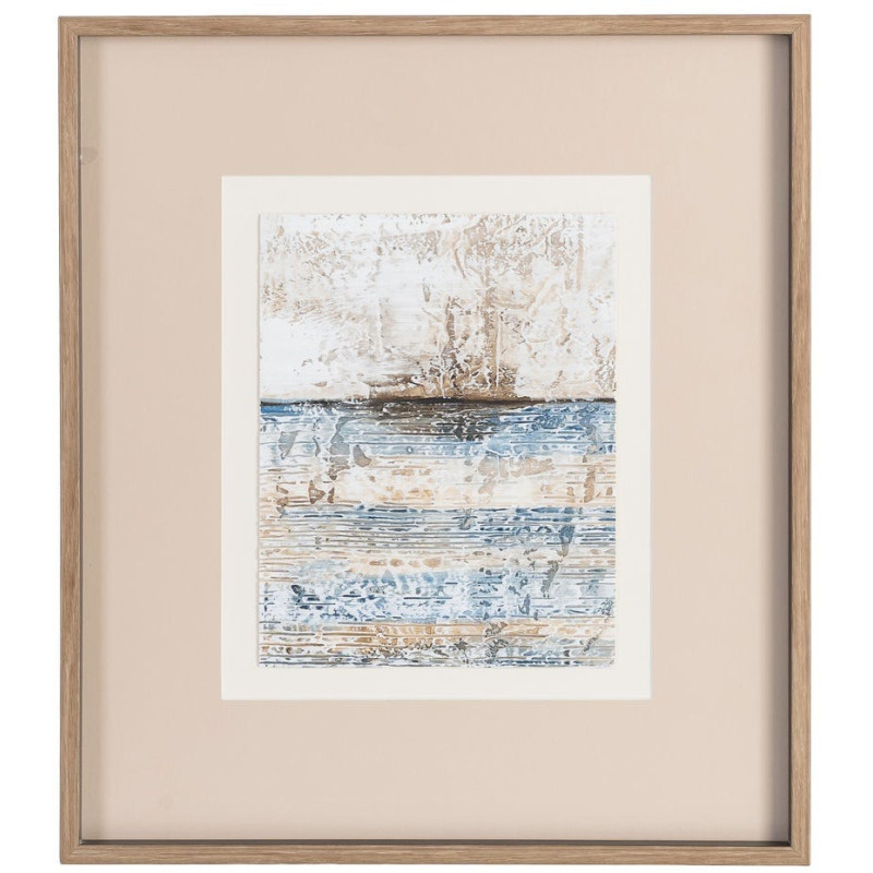 Lot de 4 Toiles murales peintes sous verre motif abstrait Cadre en bois d'ayous noir 44x50 Marélya 