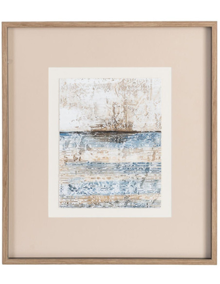 Lot de 4 Toiles murales peintes sous verre motif abstrait Cadre en bois d'ayous noir 44x50 Marélya 