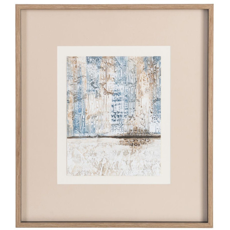 Lot de 4 Toiles murales peintes sous verre motif abstrait Cadre en bois d'ayous noir 44x50 Marélya 