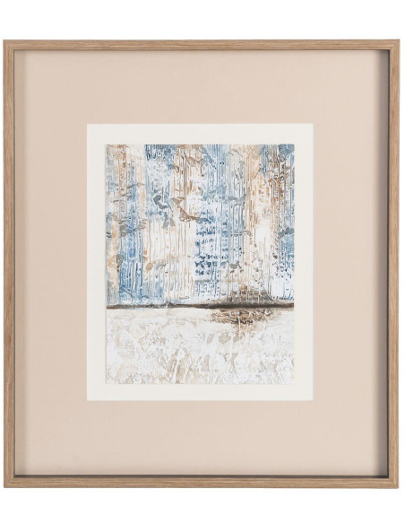 Lot de 4 Toiles murales peintes sous verre motif abstrait Cadre en bois d'ayous noir 44x50 Marélya 