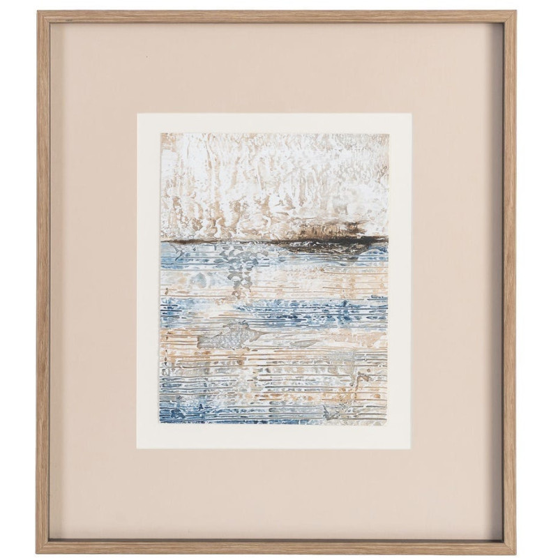 Lot de 4 Toiles murales peintes sous verre motif abstrait Cadre en bois d'ayous noir 44x50 Marélya 