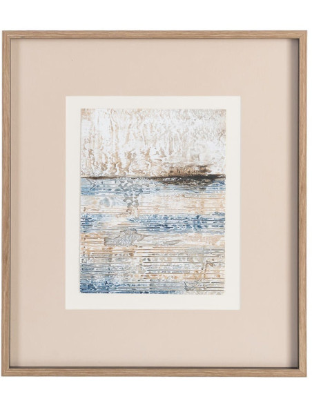 Lot de 4 Toiles murales peintes sous verre motif abstrait Cadre en bois d'ayous noir 44x50 Marélya 