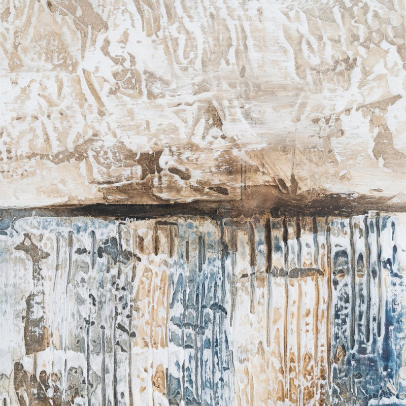 Lot de 4 Toiles murales peintes sous verre motif abstrait Cadre en bois d'ayous noir 44x50 Marélya 