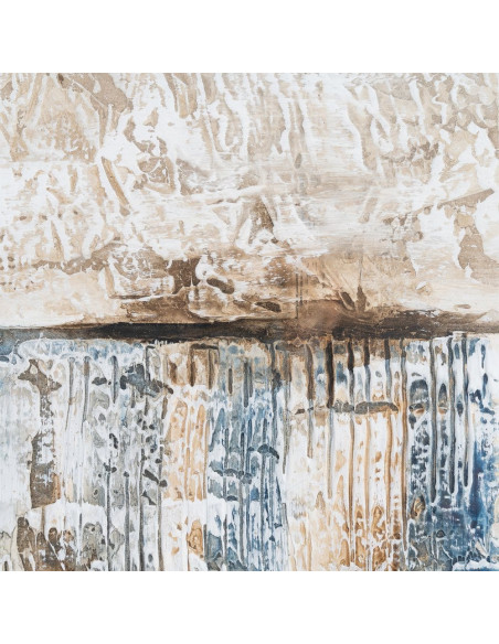 Lot de 4 Toiles murales peintes sous verre motif abstrait Cadre en bois d'ayous noir 44x50 Marélya 