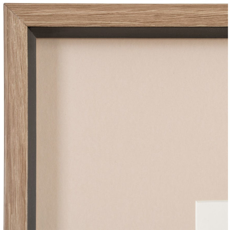 Lot de 4 Toiles murales peintes sous verre motif abstrait Cadre en bois d'ayous noir 44x50 Marélya 