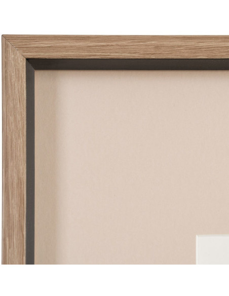 Lot de 4 Toiles murales peintes sous verre motif abstrait Cadre en bois d'ayous noir 44x50 Marélya 