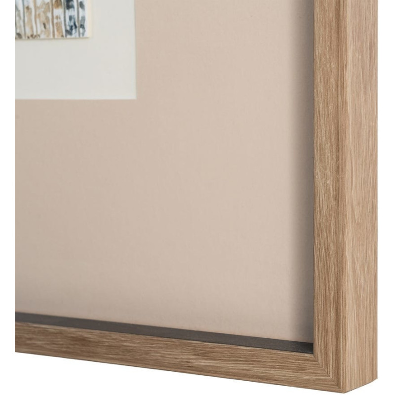 Lot de 4 Toiles murales peintes sous verre motif abstrait Cadre en bois d'ayous noir 44x50 Marélya 