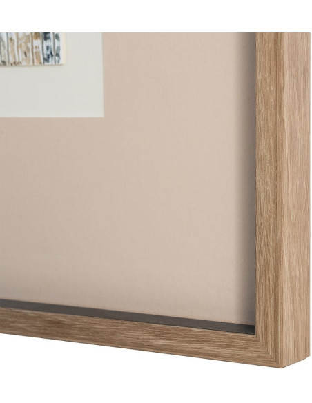 Lot de 4 Toiles murales peintes sous verre motif abstrait Cadre en bois d'ayous noir 44x50 Marélya 