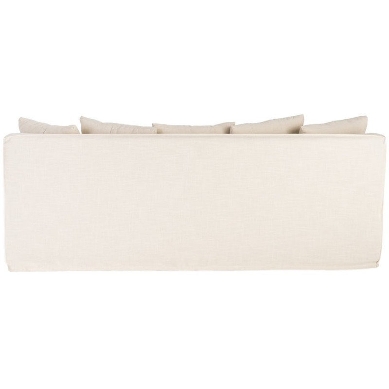 Canapé design contemporain Droit 3 places 215 cm Tissu Beige Bois massi Nubéa 