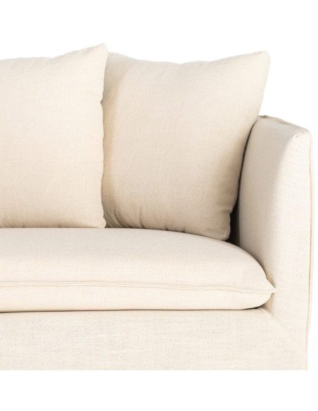 Canapé design contemporain Droit 3 places 215 cm Tissu Beige Bois massi Nubéa 