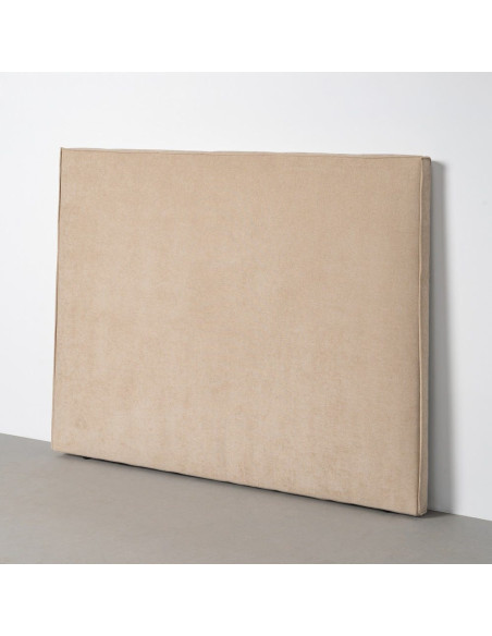 Tête de lit hôtel contemporain minimaliste Rectangulaire 2 personnes 160x122 Tissu Beige Bois MDF Sabbia 
