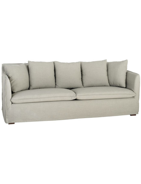 Canapé design contemporain Droit 3 places 215 cm Tissu Vert Bois massi Nubéa 