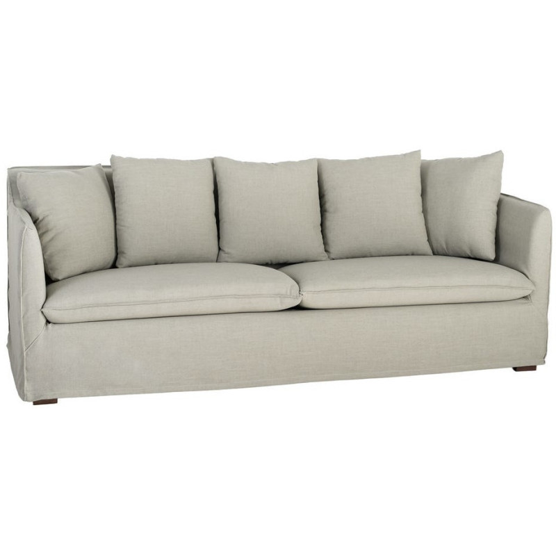 Canapé design contemporain Droit 3 places 215 cm Tissu Vert Bois massi Nubéa 