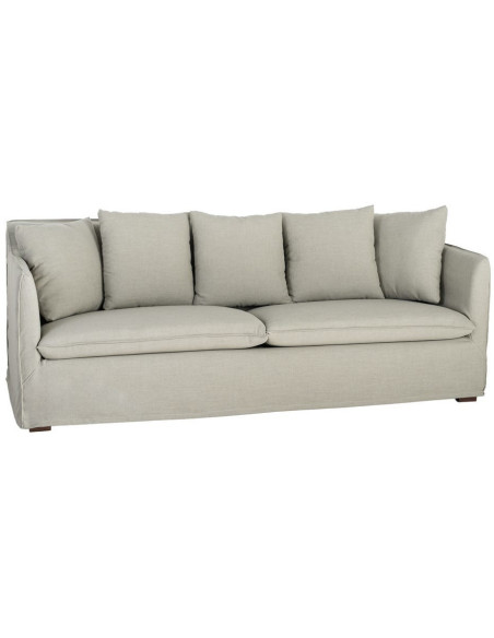 Canapé design contemporain Droit 3 places 215 cm Tissu Vert Bois massi Nubéa 