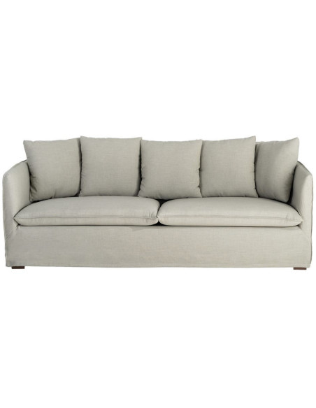 Canapé design contemporain Droit 3 places 215 cm Tissu Vert Bois massi Nubéa 