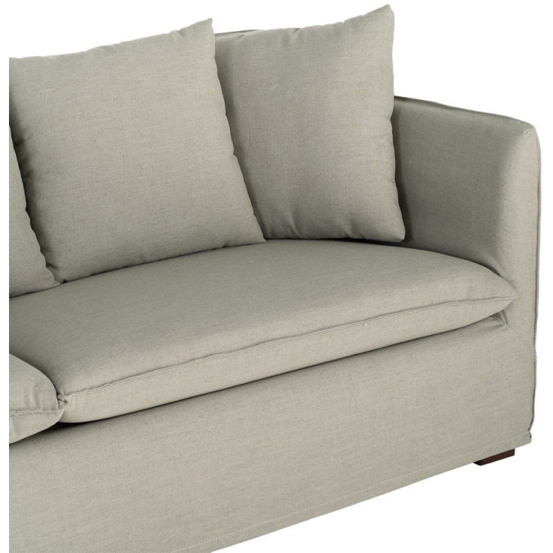 Canapé design contemporain Droit 3 places 215 cm Tissu Vert Bois massi Nubéa 