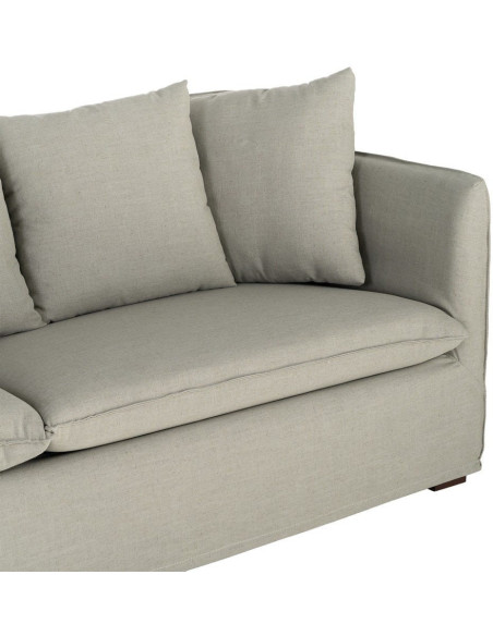 Canapé design contemporain Droit 3 places 215 cm Tissu Vert Bois massi Nubéa 