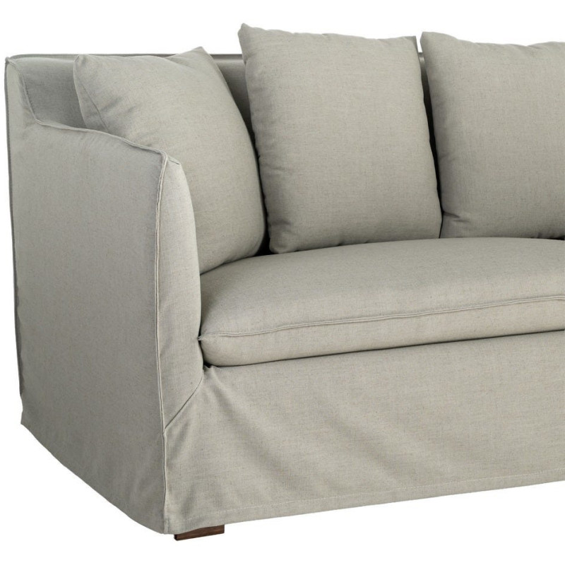 Canapé design contemporain Droit 3 places 215 cm Tissu Vert Bois massi Nubéa 