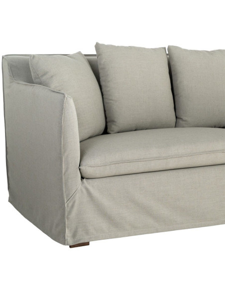 Canapé design contemporain Droit 3 places 215 cm Tissu Vert Bois massi Nubéa 