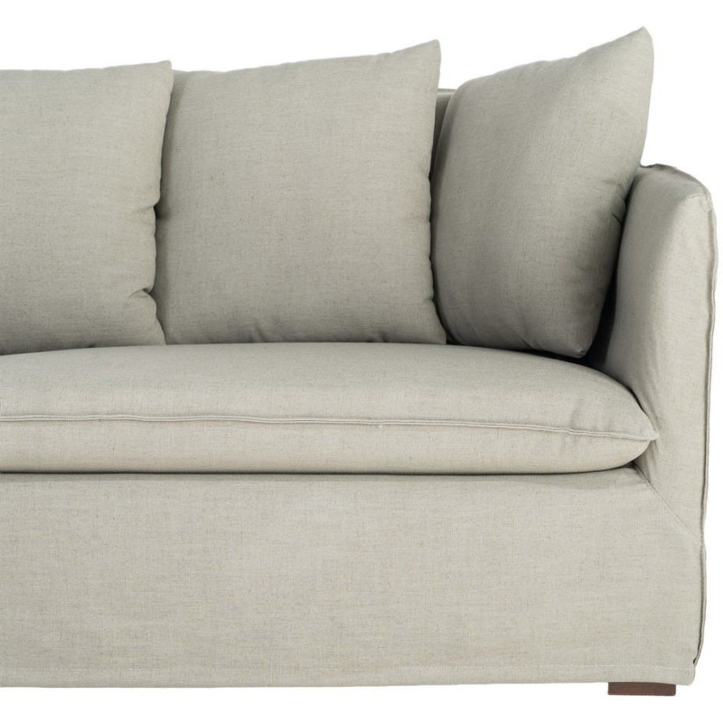 Canapé design contemporain Droit 3 places 215 cm Tissu Vert Bois massi Nubéa 