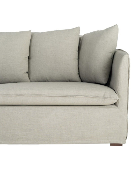 Canapé design contemporain Droit 3 places 215 cm Tissu Vert Bois massi Nubéa 