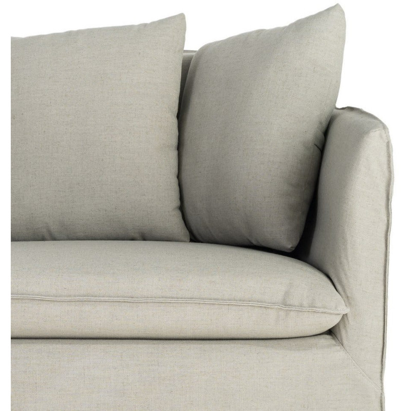 Canapé design contemporain Droit 3 places 215 cm Tissu Vert Bois massi Nubéa 