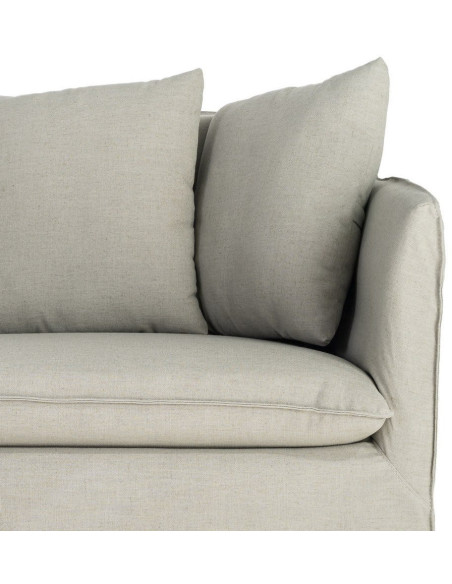 Canapé design contemporain Droit 3 places 215 cm Tissu Vert Bois massi Nubéa 