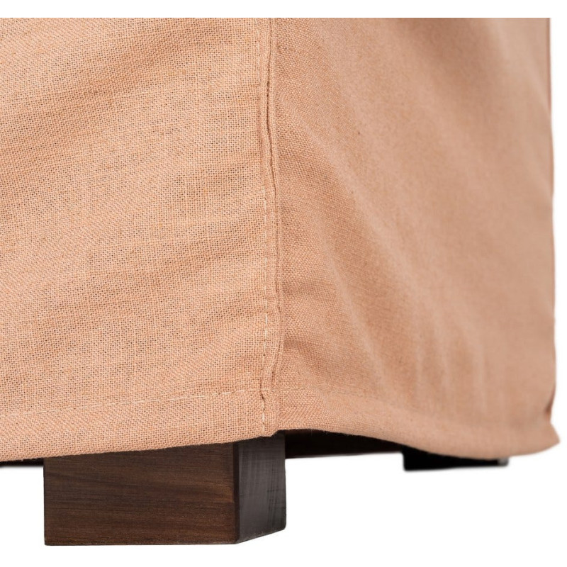 Canapé design contemporain Droit 3 places 215 cm Tissu Orange saumon Bois massi Nubéa 