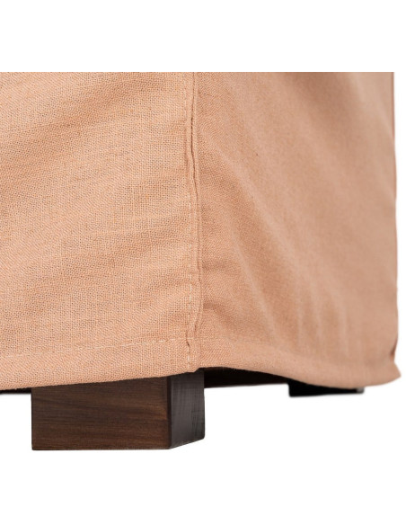 Canapé design contemporain Droit 3 places 215 cm Tissu Orange saumon Bois massi Nubéa 