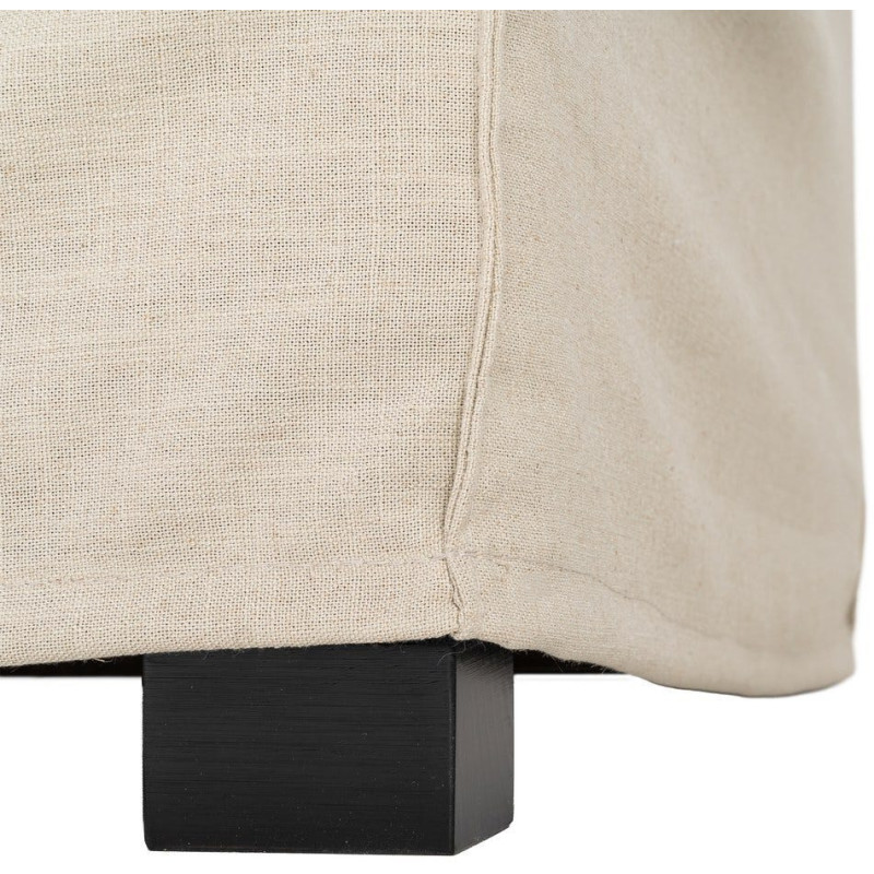 Canapé design contemporain Droit 3 places 215 cm Tissu Taupe patiné Bois massi Nubéa 