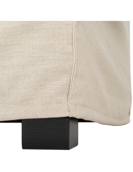 Canapé design contemporain Droit 3 places 215 cm Tissu Taupe patiné Bois massi Nubéa 