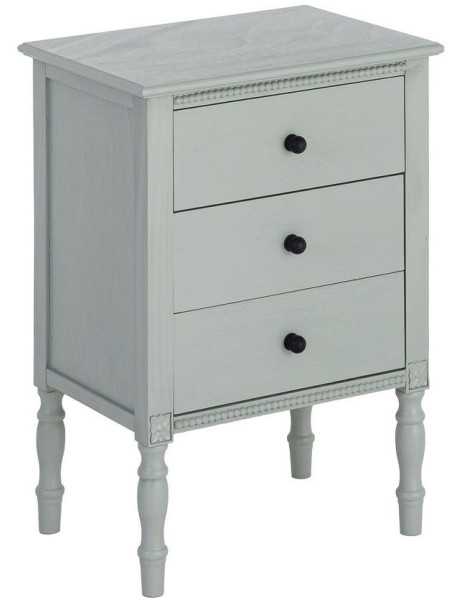 Table de chevet style classique campagne chic 3 tiroirs Bois MDF Bois de pin Vert clair Belliora 