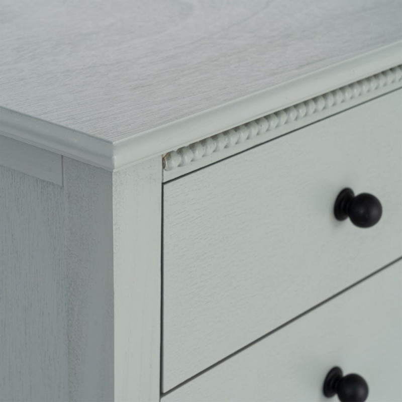 Table de chevet style classique campagne chic 3 tiroirs Bois MDF Bois de pin Vert clair Belliora 