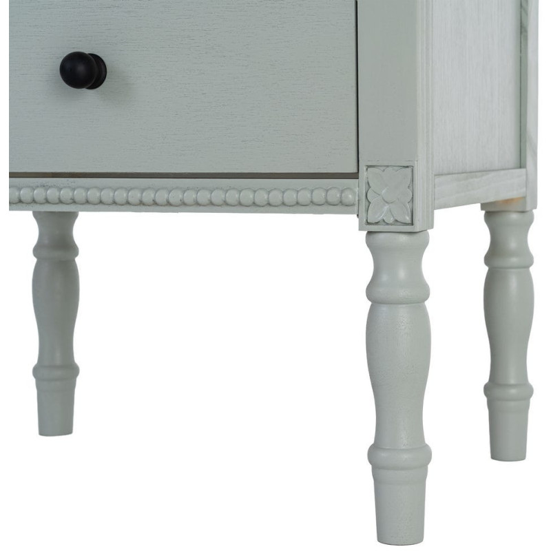 Table de chevet style classique campagne chic 3 tiroirs Bois MDF Bois de pin Vert clair Belliora 