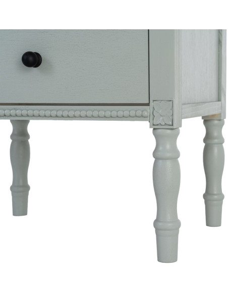 Table de chevet style classique campagne chic 3 tiroirs Bois MDF Bois de pin Vert clair Belliora 