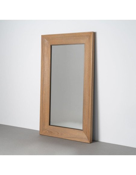 Grand Miroir mural XXL style scandinave Rectangulaire 110x186 Bois MDF Naturel Laredo 