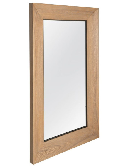 Grand Miroir mural XXL style scandinave Rectangulaire 110x186 Bois MDF Naturel Laredo 