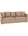 Canapé design contemporain Droit 3 places 215 cm Tissu Marron Bois massi Nubéa 