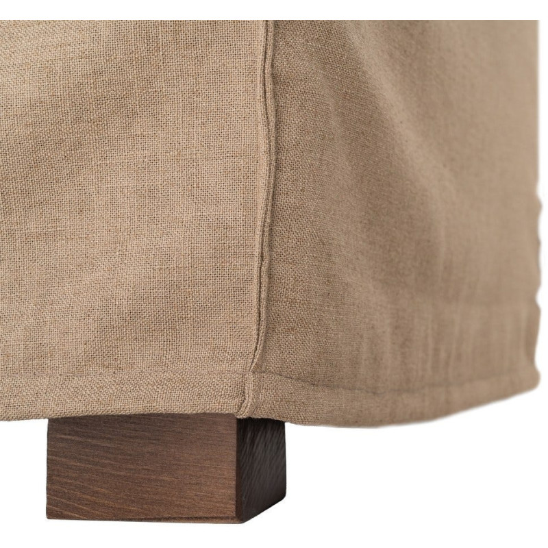 Canapé design contemporain Droit 3 places 215 cm Tissu Marron Bois massi Nubéa 