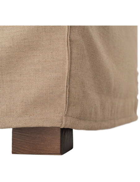 Canapé design contemporain Droit 3 places 215 cm Tissu Marron Bois massi Nubéa 