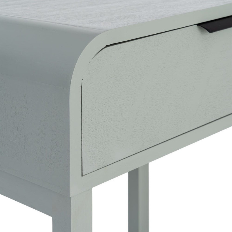 Table de chevet arrondie scandinave moderne 1 tiroir 1 étagère Bois MDF Bois de pin Vert clair Veliona 